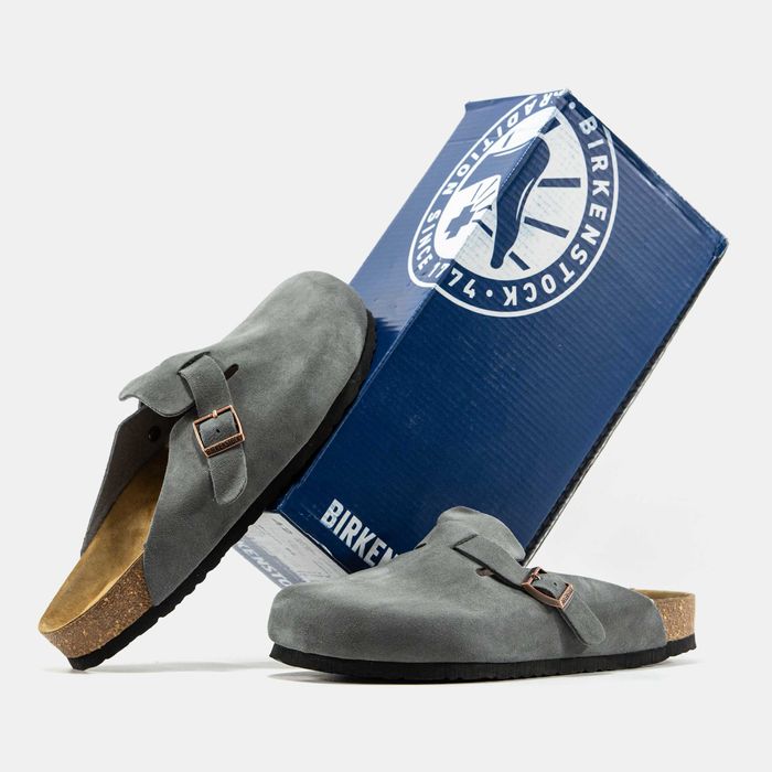 Клоги-сабо Birkenstock Boston Grey premium