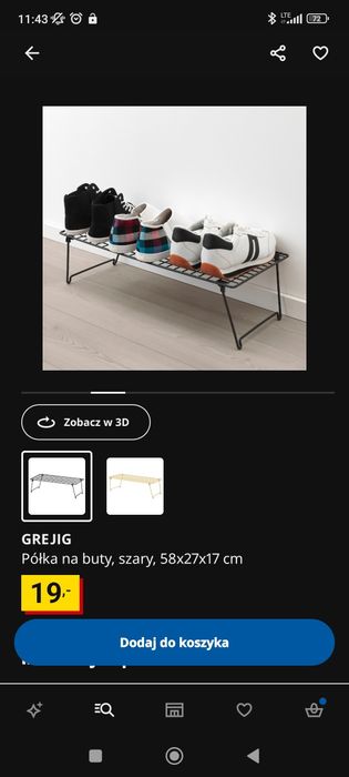 Półka na buty Ikea grejig