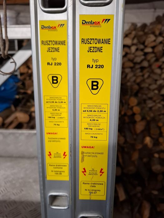 Rusztowanie aluminiowe jezdne DRABEX RJ 220 Okazja! Tanio!!