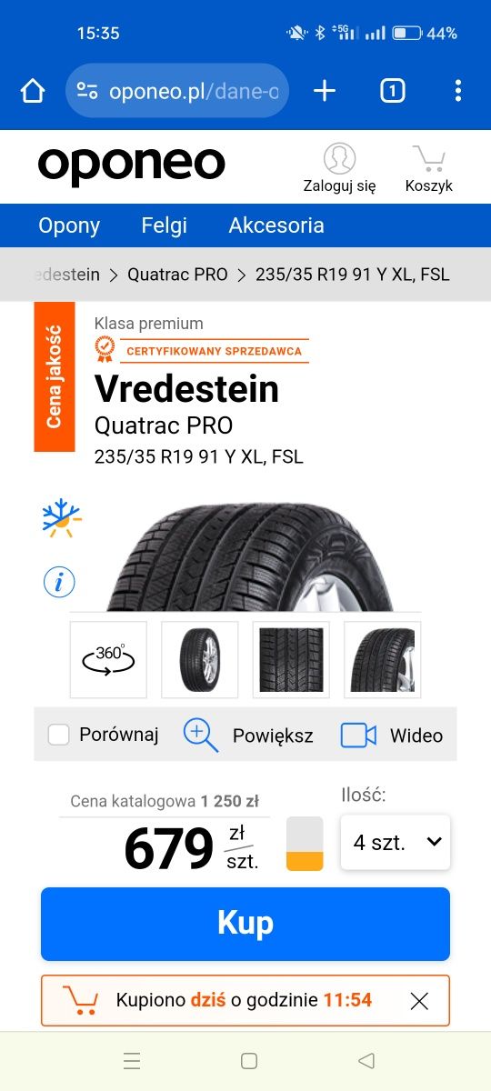 235/35r19 Vredestein Quatrac Pro z 2022r 7.5mm jak nowe !