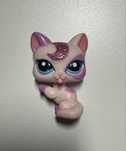 Brokatowy kotek liżący łapkę littlest pet shop