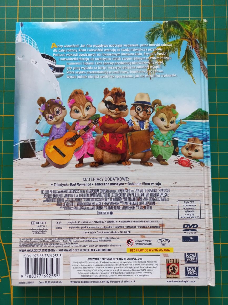Alvin i wiewiórki 3 książka i film na DVD