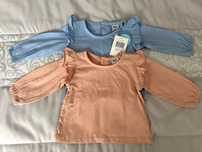 2 Camisolas Azul + Rosa 3-6M NOVAS