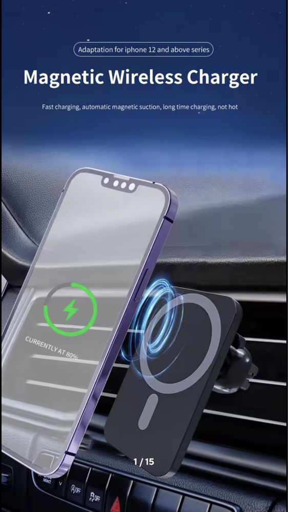 Безпровідна зарядка в авто 30W MagSafe