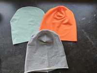 3 cienkie bawełniane czapeczki
