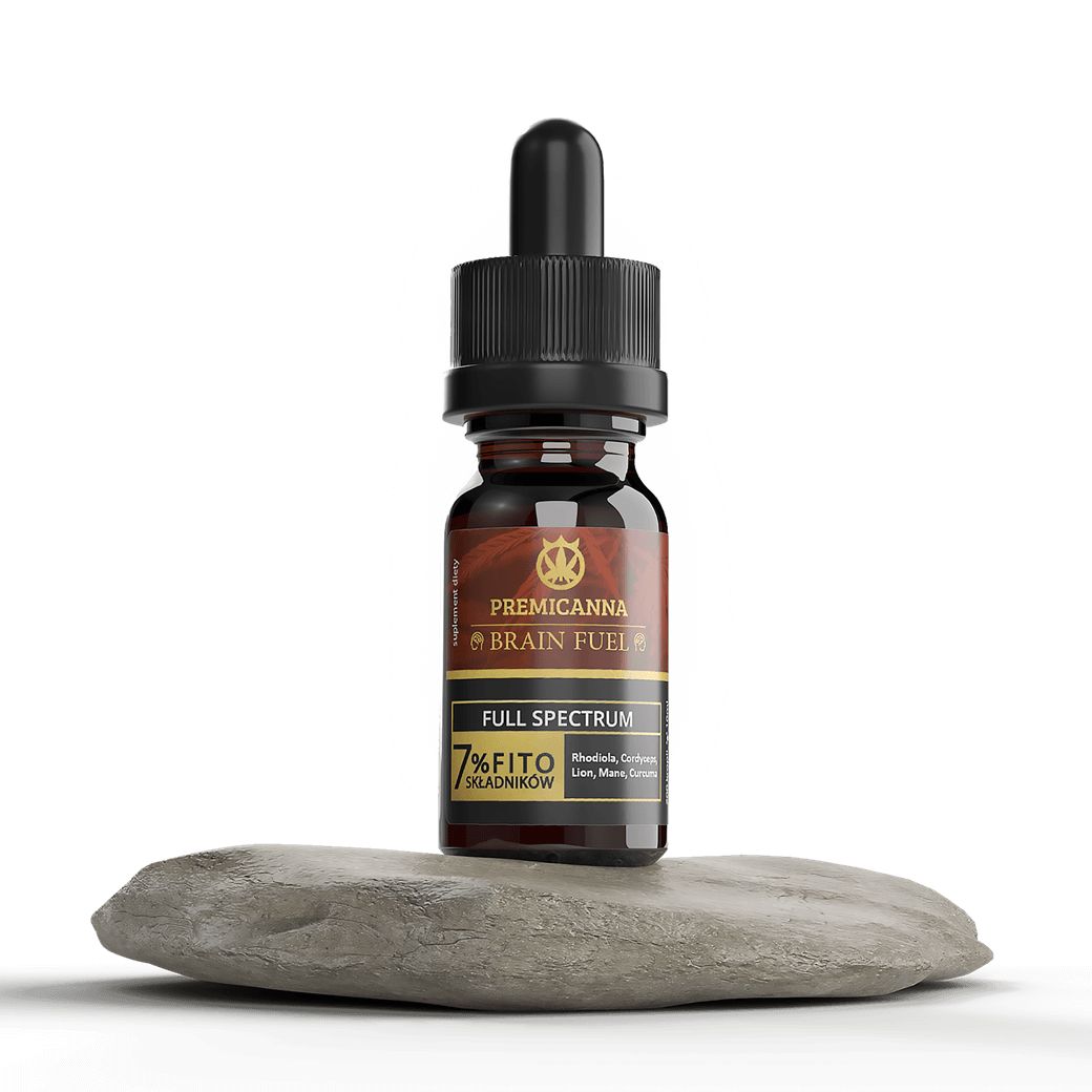 Przebadany Olejek CBD Brain Fuel z dodatkiem Rhodiola, Cordyceps,