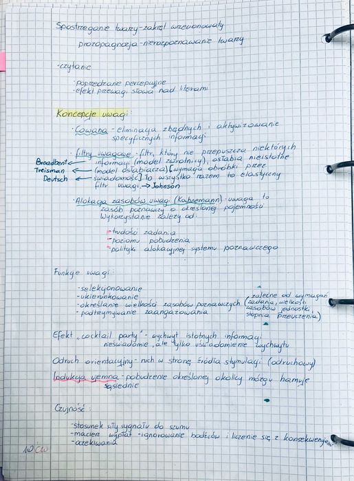 Notatki i skrypty z psychologii 1-3 rok studia materiały do nauki