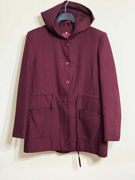 Gabardine Bordeaux com Capuz para Senhora