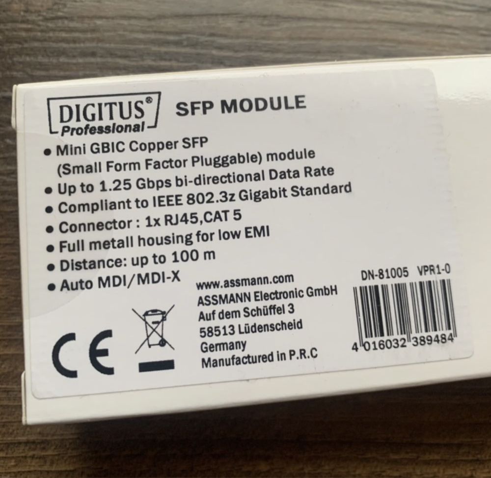 Оптический модуль SFP Digitus DN-81005 RJ-45