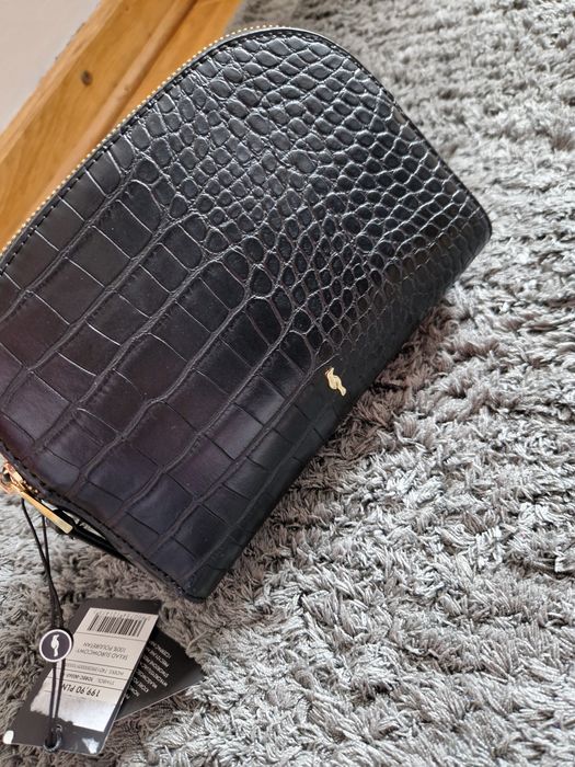 CZARNA damska/ młodzieżowa torebka OCHNIK CROCO