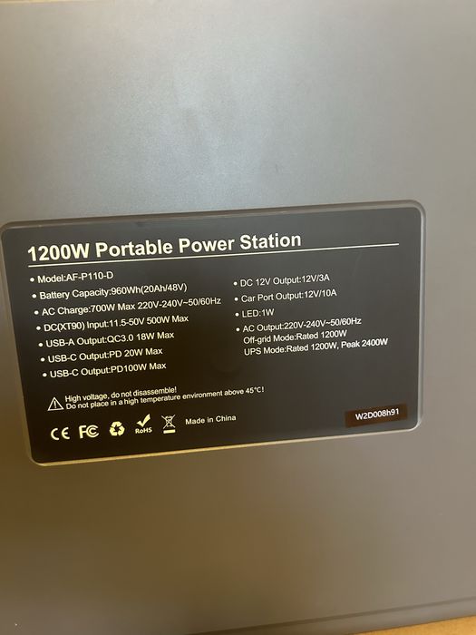 Зарядна станція AFERIY P110-D 1200 Вт