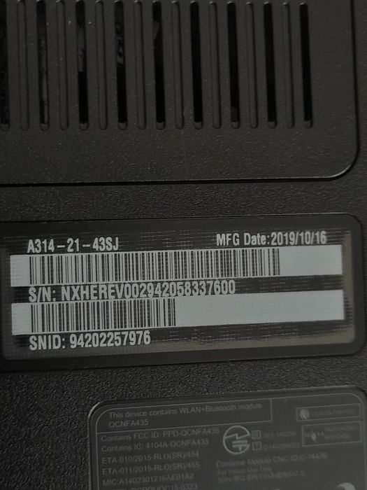 ACER Aspire 3 A314-21.*N17Q4*-16.10.2019.r