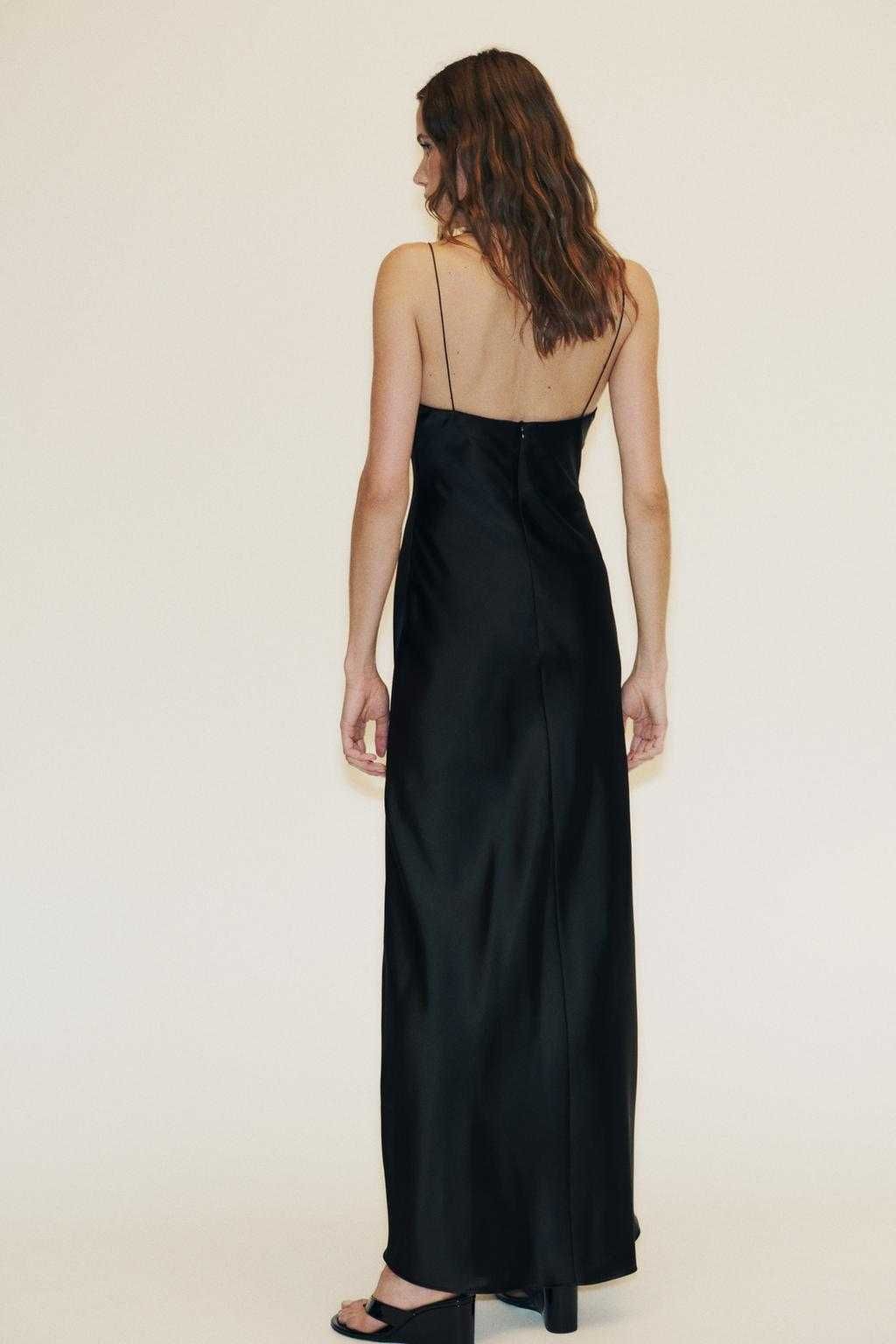 Довга атласна сукня Zara