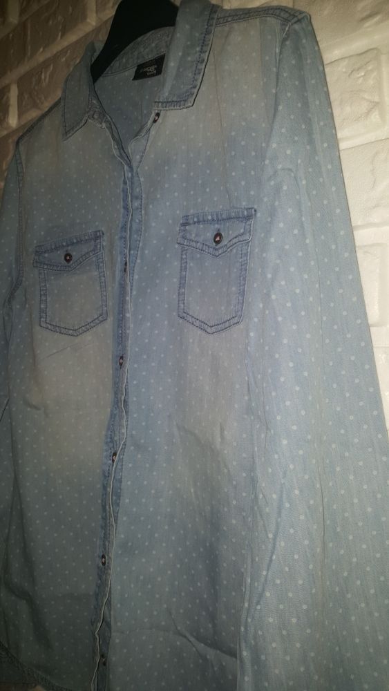 Bluzka koszula w kropki jeansowa S M damska