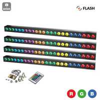 Flash 4x LED BAR 24X3W RGB 8 SECTION Listwa deco PIXEL DJ washer