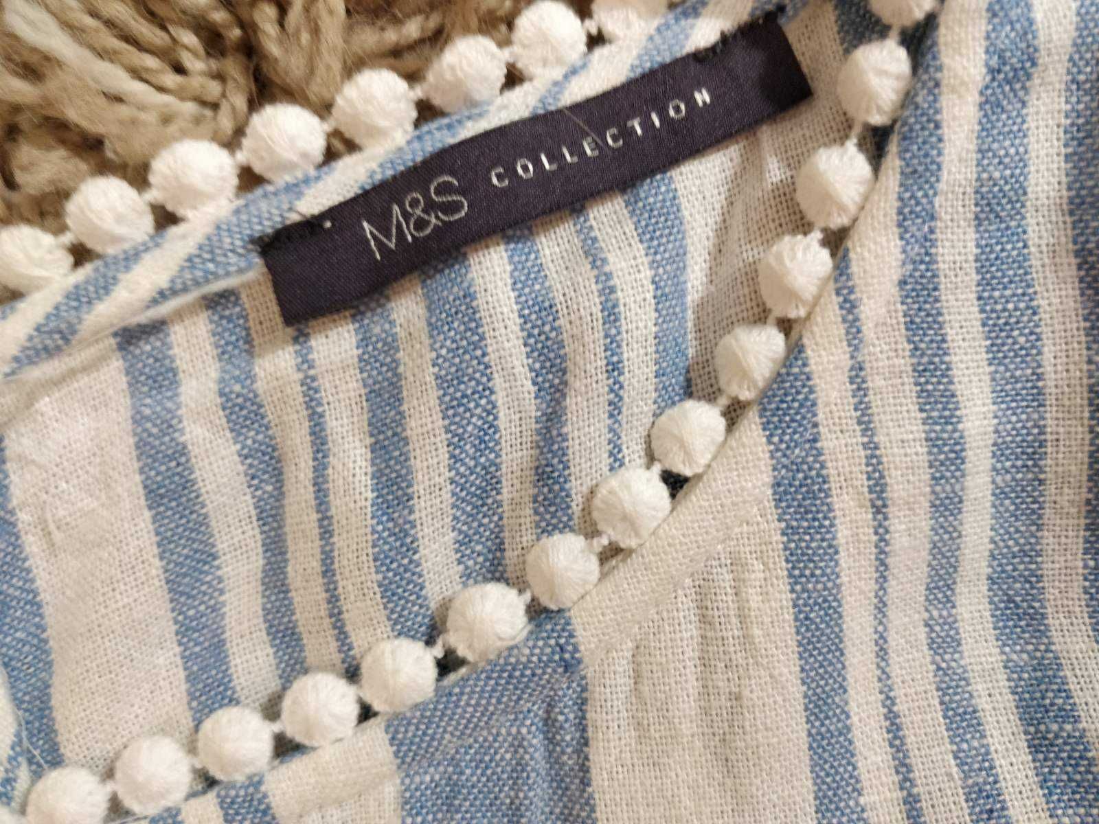 Фирменное летнее льняное платье большого размера M&S Collection