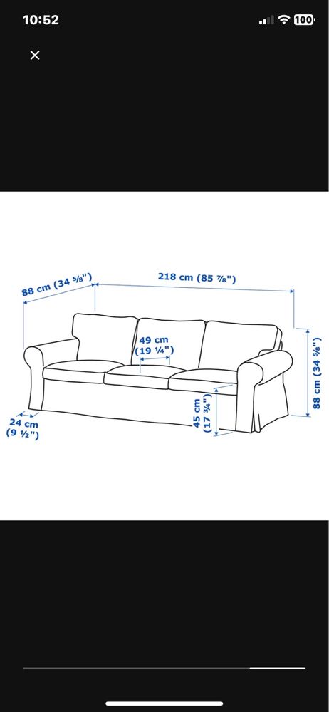 Sofa 3-osobowa Ektorp Ikea