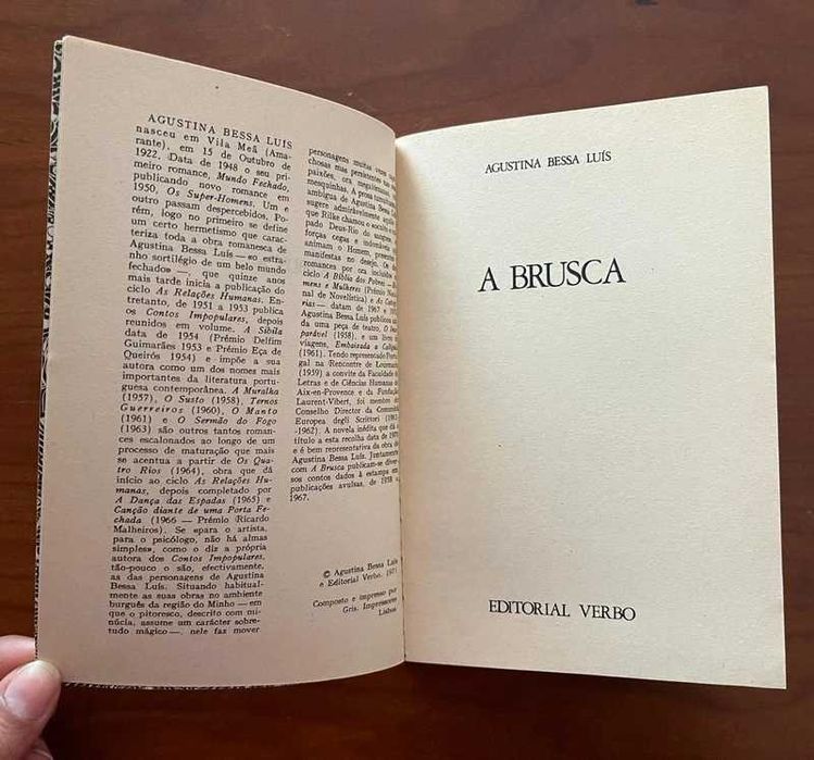"A Brusca" de Agustina Bessa-Luís