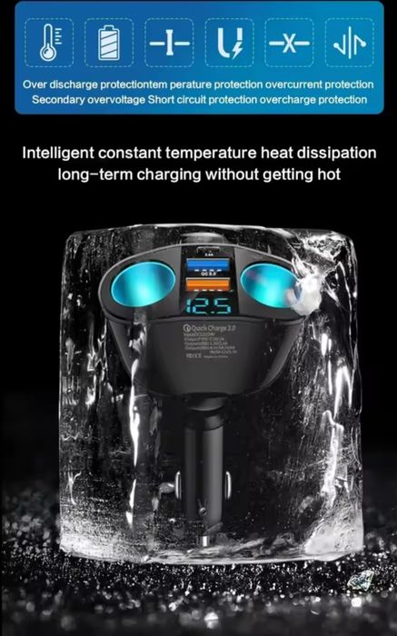 В підкурювач двопортовий адаптер з дисплеєм напруги