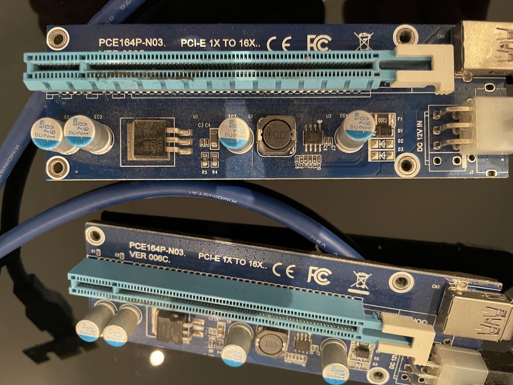 Placa adaptador PCIE 1x para 16x - lote de 4