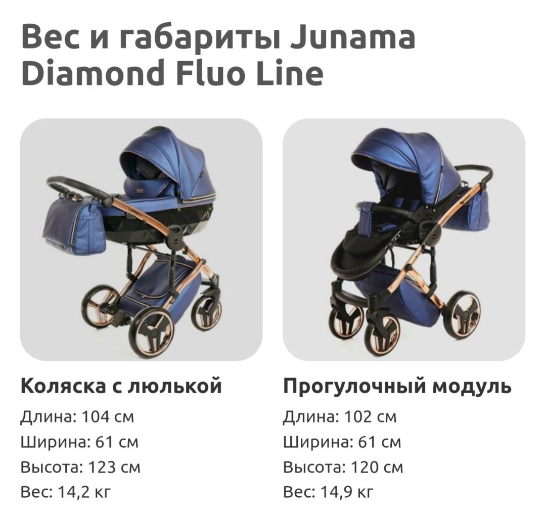 Коляска 2 в 1 Junama Dianomd Fluo Line 01