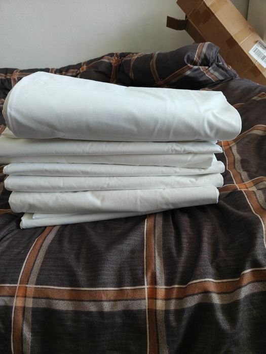 Białe grube bawełniane prześcieradło prześcieradła 240x240 cm