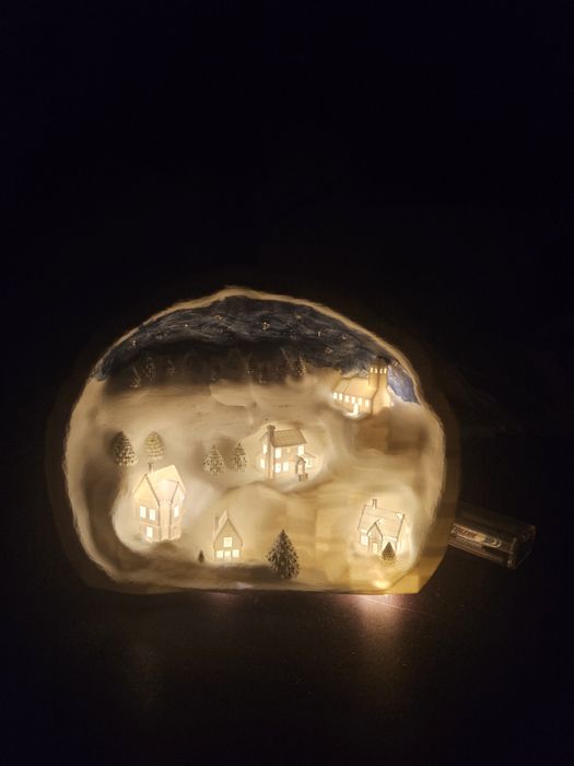 Dekoracja LED z druku 3D – podświetlana zimowa sceneria