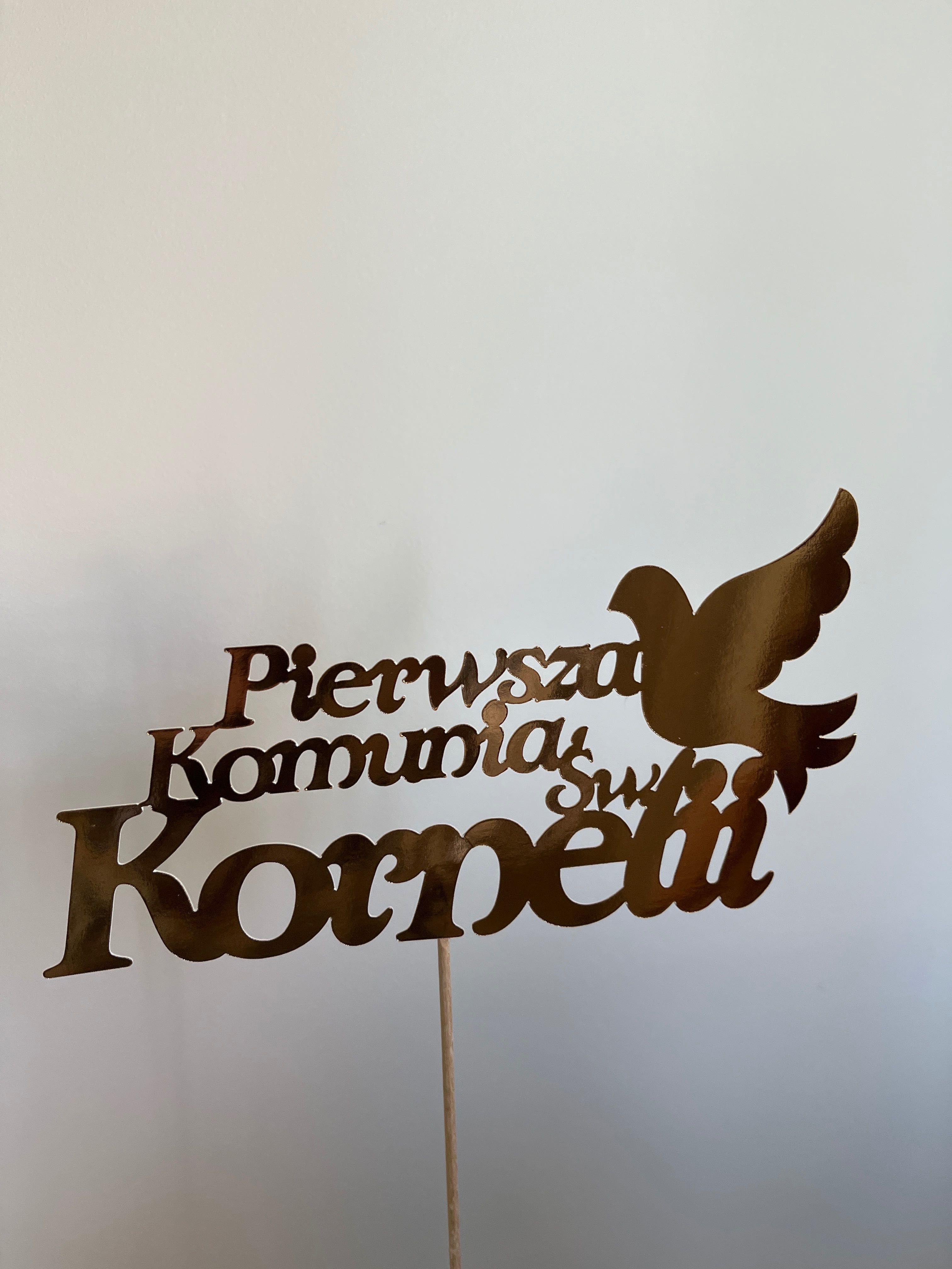 Komunia święta Kornelii napis ścianka toper na tort serwetki