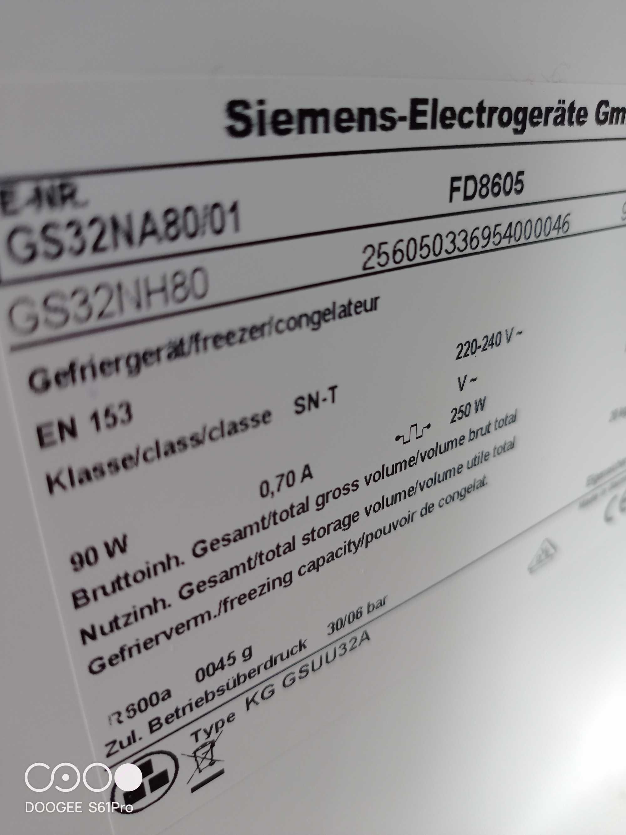 Zamrażarka Siemens GS32NA80
