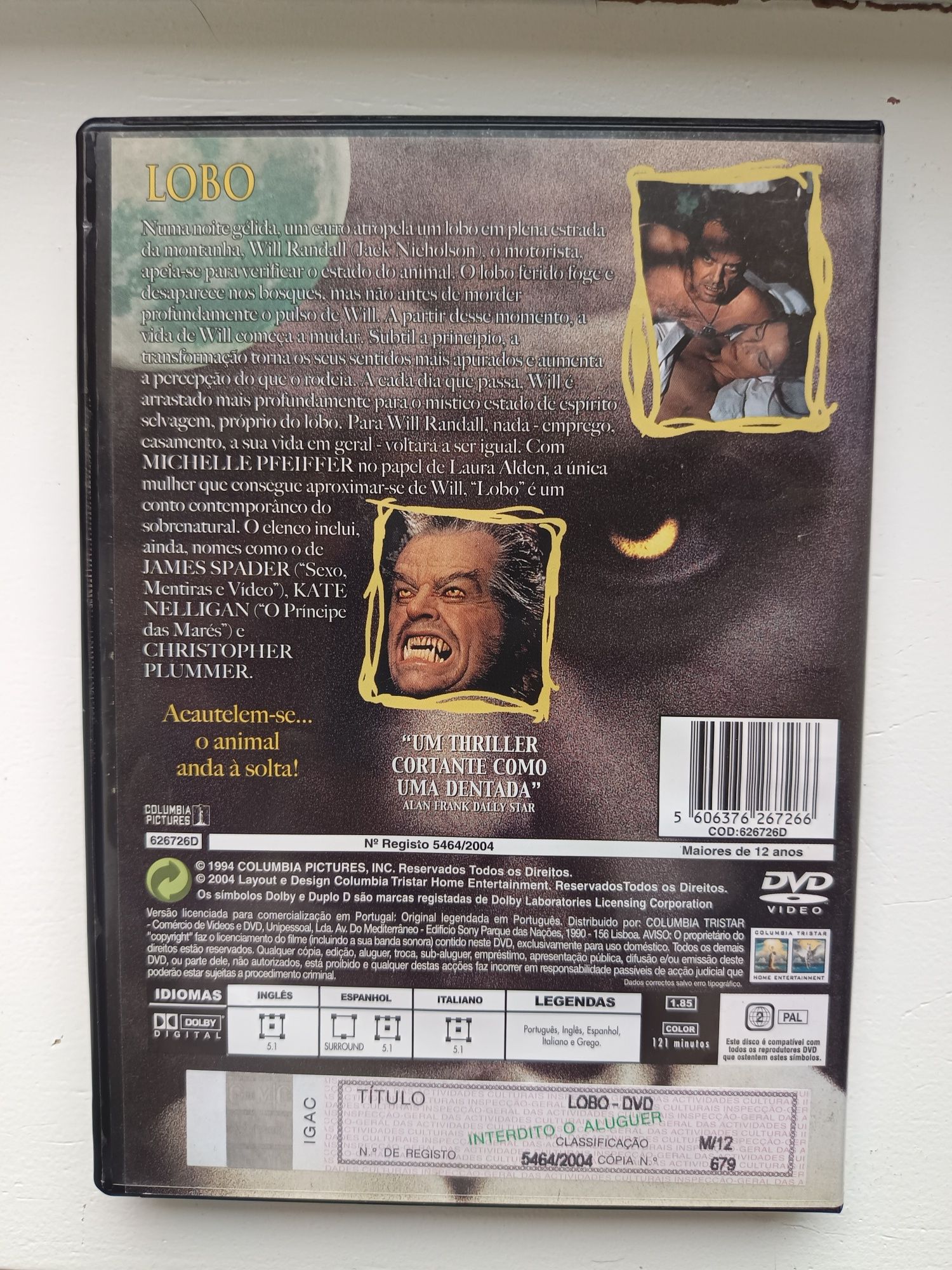 DVD lobo o animal anda a solta