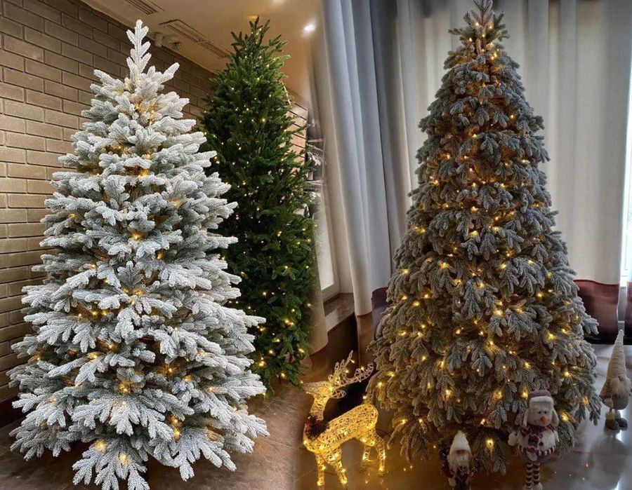 ‼️ Скидки ‼️ Литая елка искусственная премиум! Заснеженная и зеленая