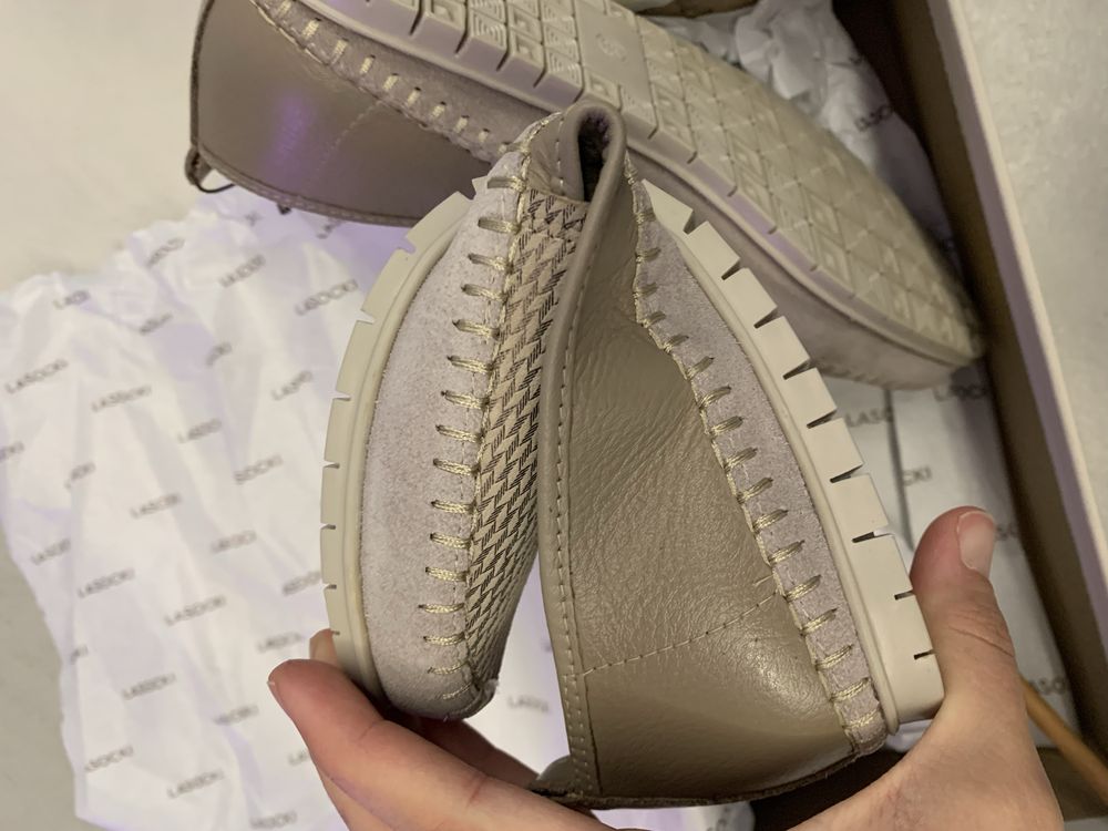 Skórzane mokasyny/espadryle Lasocki a la barefoot r 38