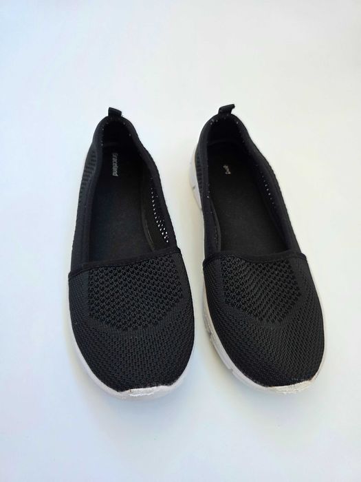 Черные текстильные мокасины кеды сетка девочке graceland размер 33