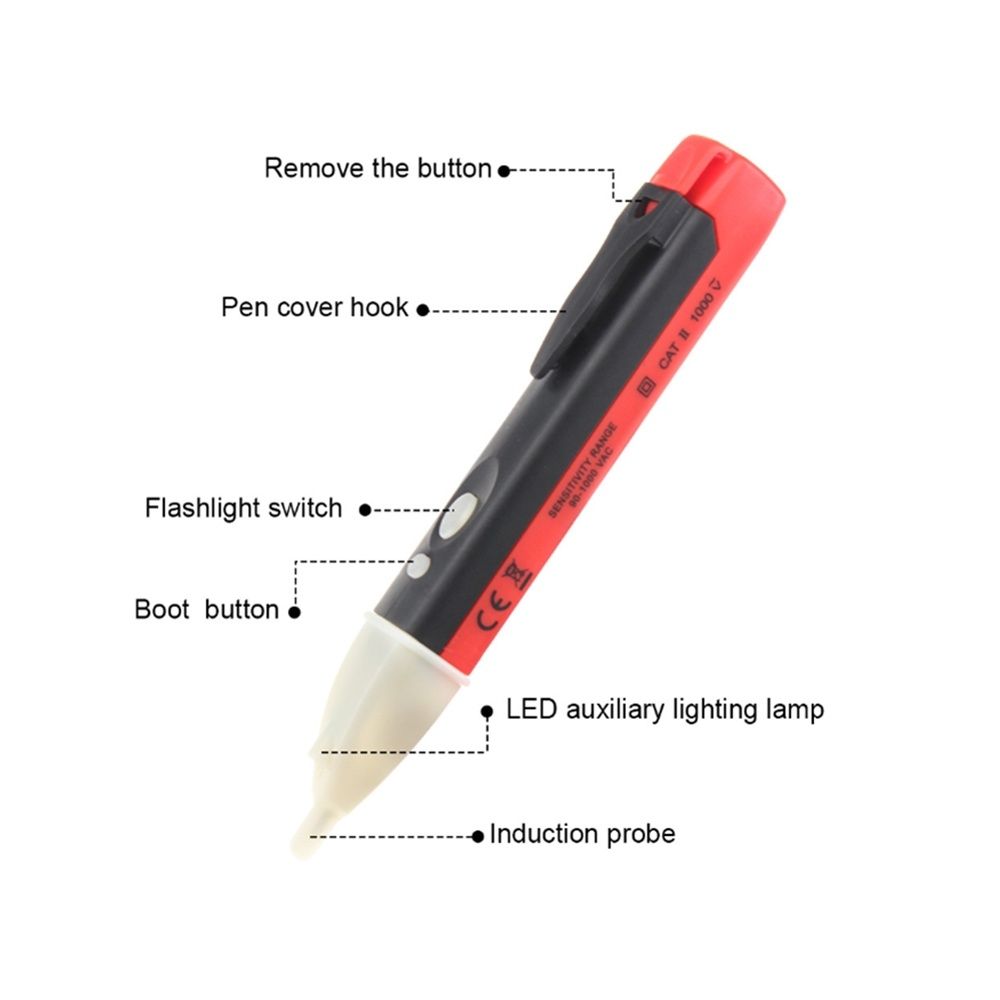 Detetor de Voltagem Caneta Teste Led 90-1000 V AC
