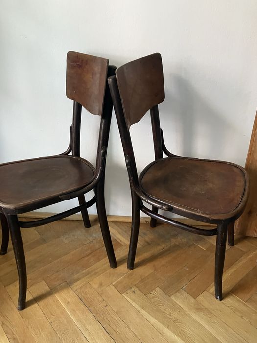 Krzesla drewniane giete vintage renowacja 2 szt