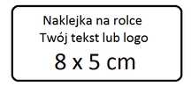 Naklejki 80x50mm 8x5cm 100szt własne własny tekst logo grafika kody te