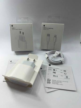 Ładowarka szybko ładująca Apple USB-C 20W + kabel zasilający lighting