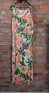 sukienka w kwiaty H&M XL