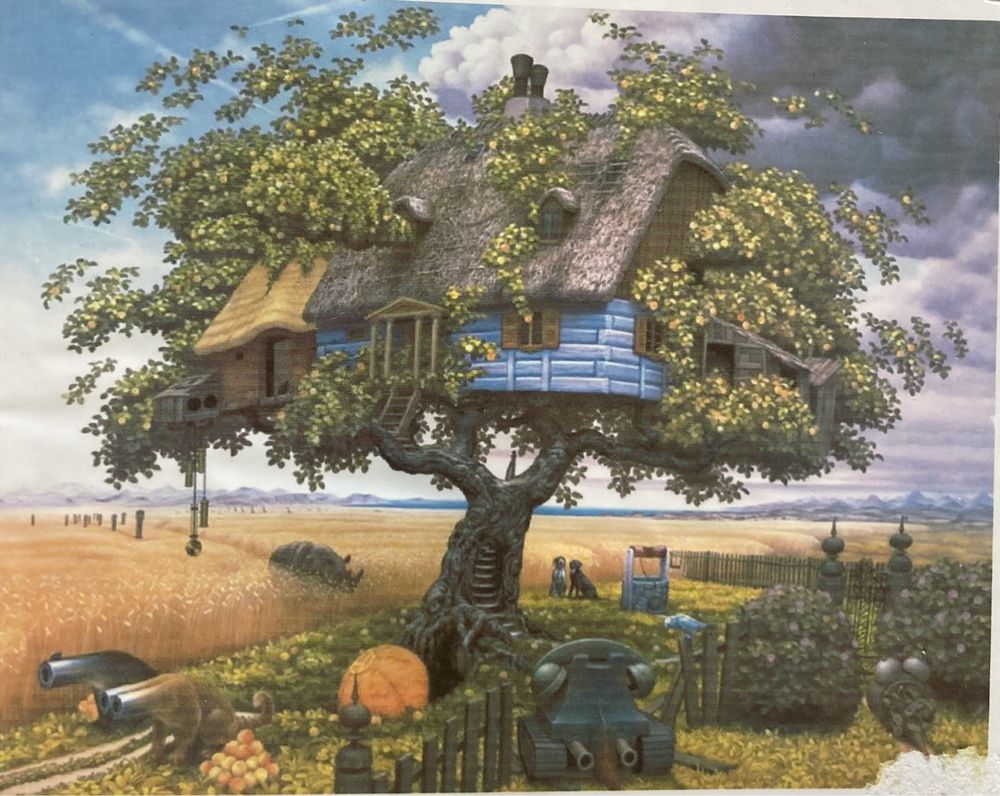 Malowanie po numerach - Domek na drzewie 40x40cm