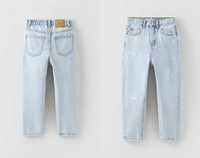 Zara nowe spodnie jeans o kroju mom fit. z przetarciami 10 lat 140