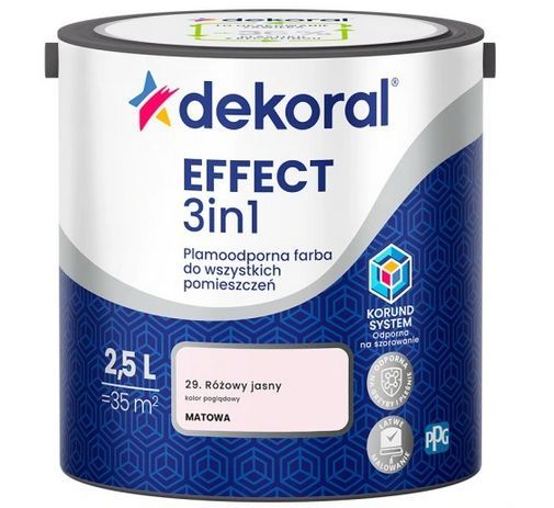 DEKORAL EFFECT 3w1 Plamoodporna 2,5l Różowy jasny 29