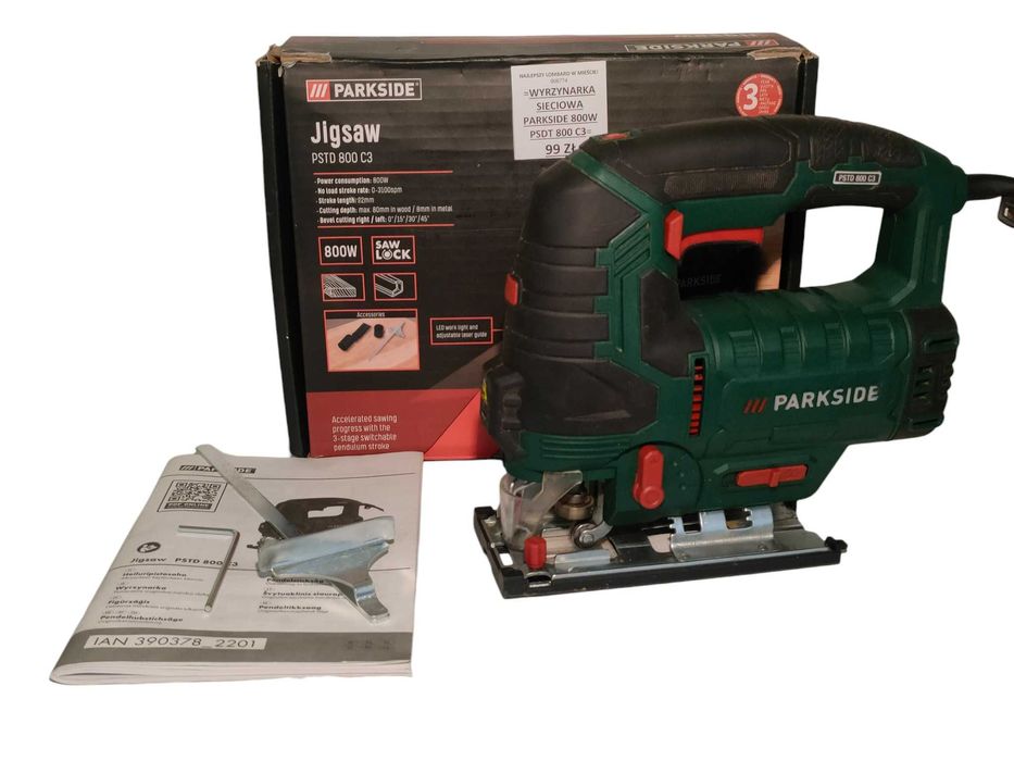 Wyrzynarka Parkside 800 W PSDT 800 C3 zasilanie sieciowe