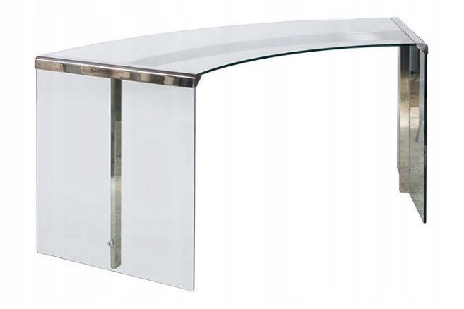 Gallotti Radice President Junior wlsokie srebrne biurko szklane duze