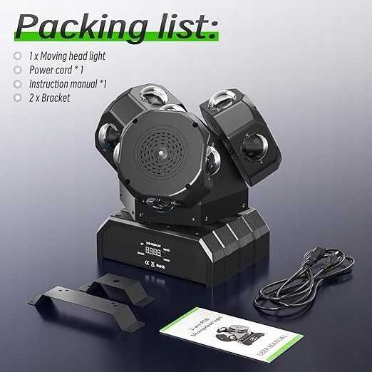 WZYBUTA 180 W Moving Head LED Beam oświetlenie sceniczne dmx512, 3 gło