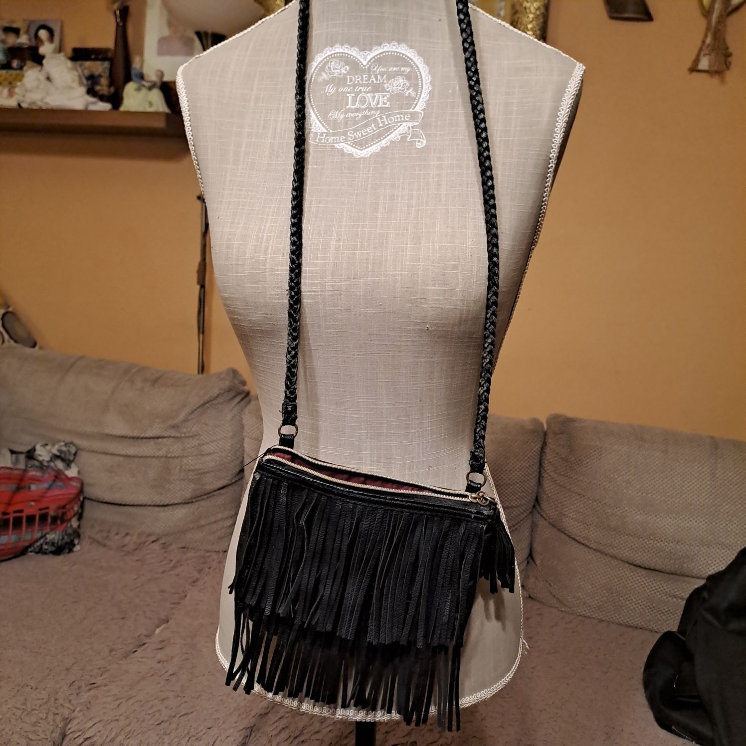 Torebka w stylu boho na plecionym pasku H&M