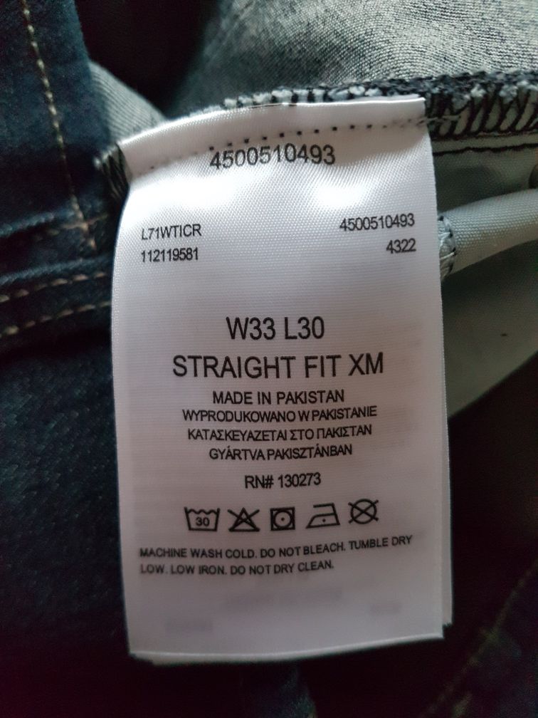 W33 L30 L Lee Extreme Motion straight fit męskie spodnie dżinsy jeansy