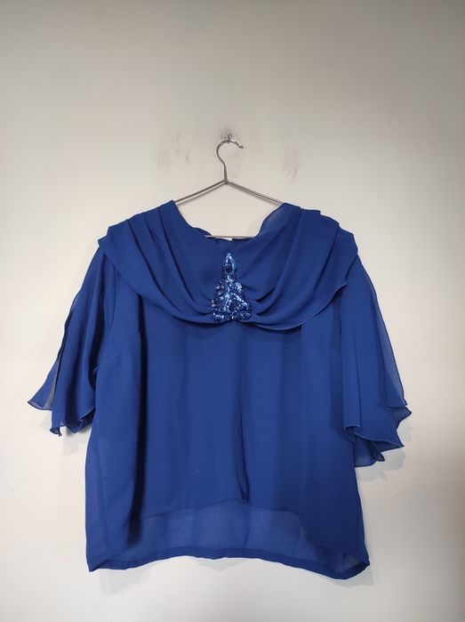 Chabrowa bluzka z cekinami