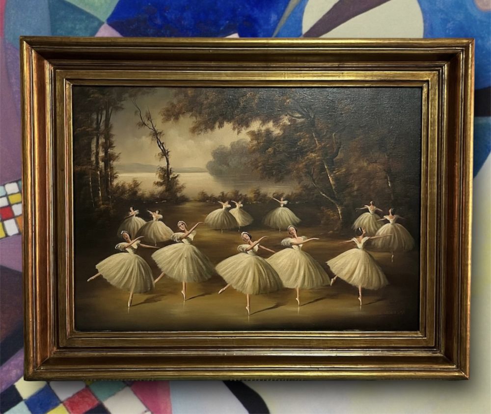 Óleo sobre tela, Manuel Cardoso Lima Tema “Bailarinas”.