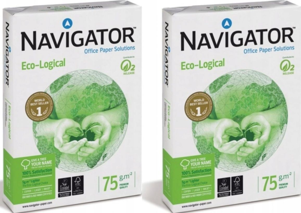 Papier ksero - 2 ryzy Navigator Eco-logical 75g/m2. Okazja.