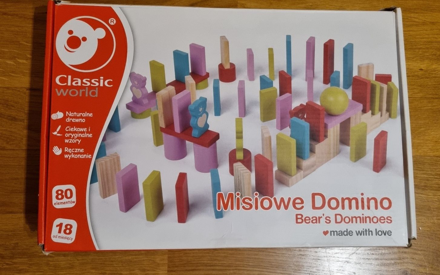 Drewniane misiowe domino